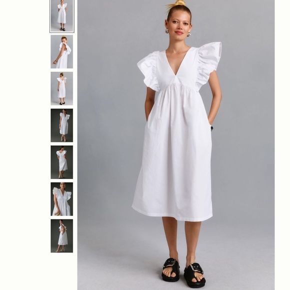 Anthropologie Maeve Printed Flutter-Sleeve Babydoll Dress - Picture 1 of 3